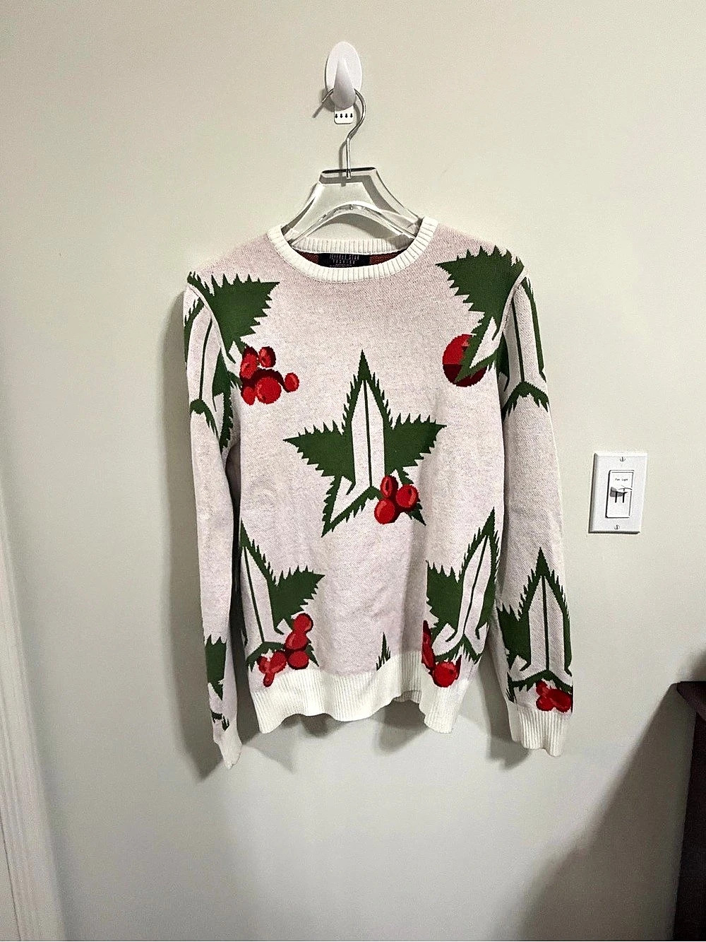 Jeffree Star Fashion Winter Leaf Knit Sweater White Cream Size L Great Condition